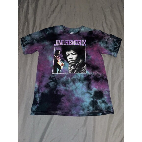 Men’s Authentic Jimi Hendrix Graphic Print Purple Haze Music Tie Dye Shirt Sz M - Picture 2 of 8